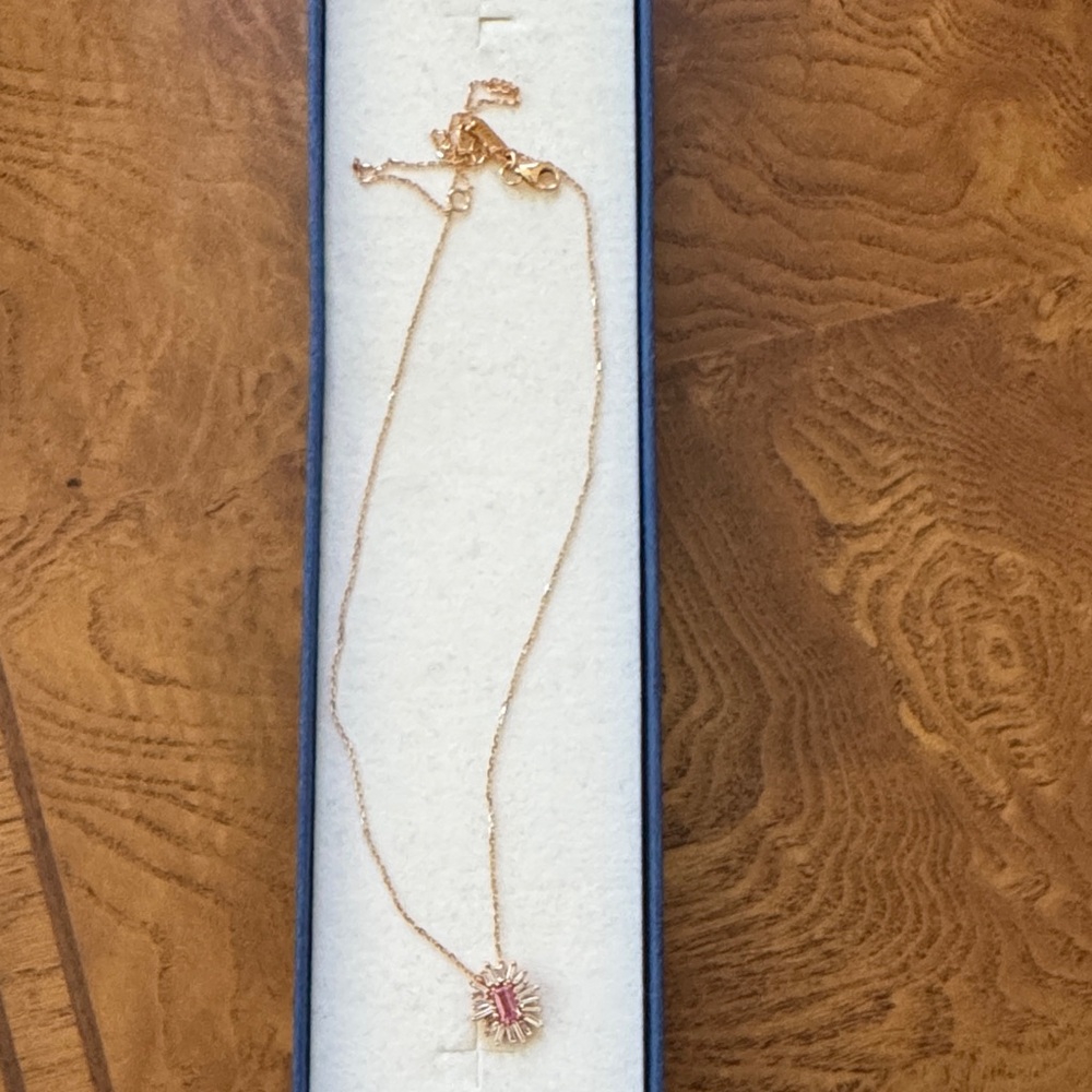 Suzanne Kalan pink sapphire spark pendant with diamonds